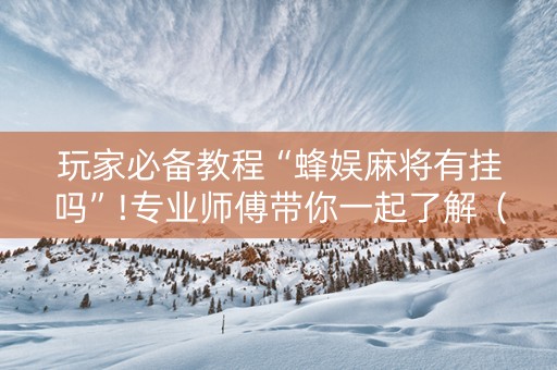 玩家必备教程“蜂娱麻将有挂吗”!专业师傅带你一起了解（详细教程）-知乎