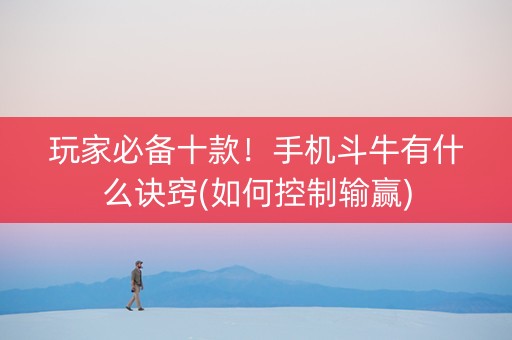 玩家必备十款！手机斗牛有什么诀窍(如何控制输赢)