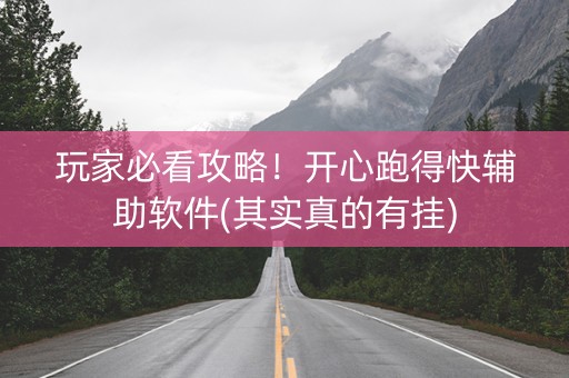 玩家必看攻略！开心跑得快辅助软件(其实真的有挂)