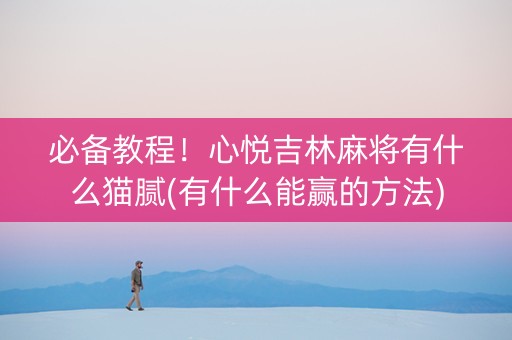 必备教程！心悦吉林麻将有什么猫腻(有什么能赢的方法)