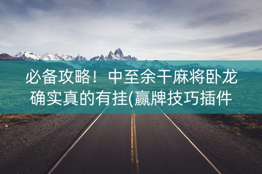 必备攻略！中至余干麻将卧龙确实真的有挂(赢牌技巧插件安装)