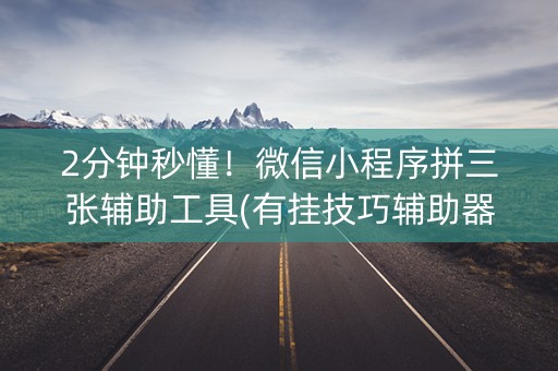2分钟秒懂！微信小程序拼三张辅助工具(有挂技巧辅助器)