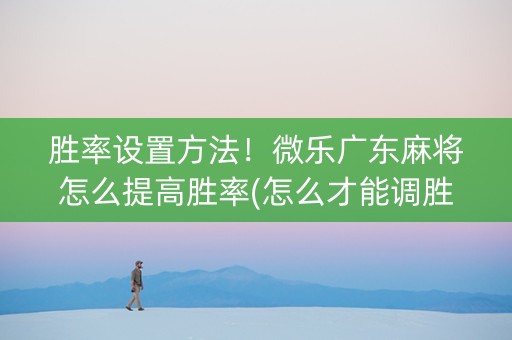 胜率设置方法！微乐广东麻将怎么提高胜率(怎么才能调胜率)