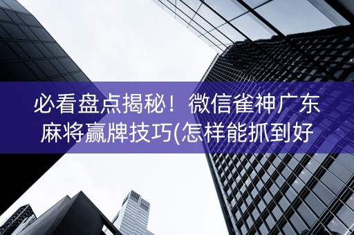 必看盘点揭秘！微信雀神广东麻将赢牌技巧(怎样能抓到好牌)