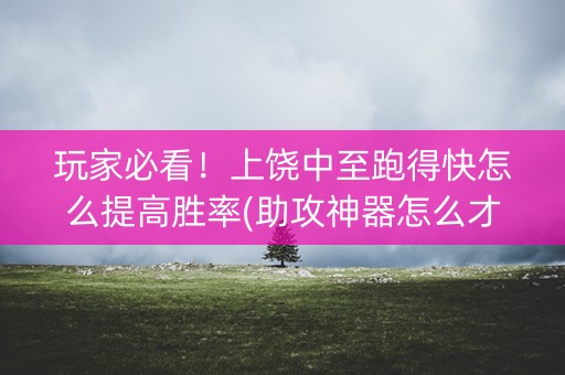 玩家必看！上饶中至跑得快怎么提高胜率(助攻神器怎么才会赢)