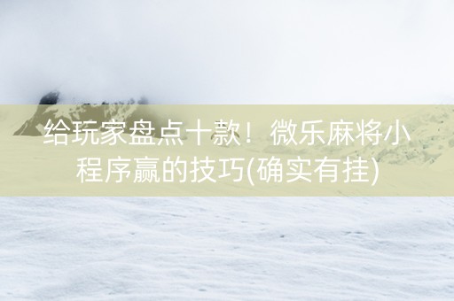 给玩家盘点十款！微乐麻将小程序赢的技巧(确实有挂)