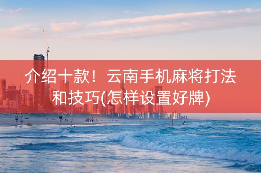 介绍十款！云南手机麻将打法和技巧(怎样设置好牌)