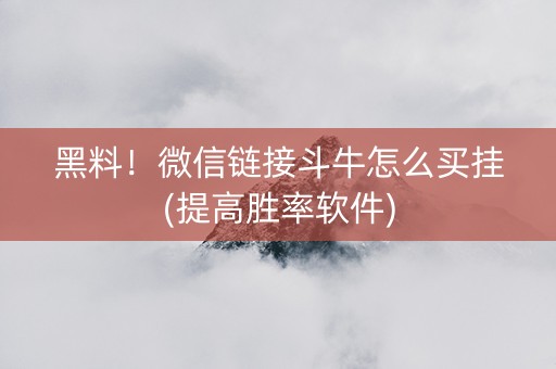 黑料！微信链接斗牛怎么买挂(提高胜率软件)