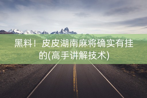 黑料！皮皮湖南麻将确实有挂的(高手讲解技术)