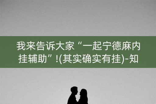 我来告诉大家“一起宁德麻内挂辅助”!(其实确实有挂)-知乎