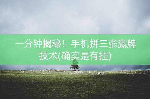 一分钟揭秘！手机拼三张赢牌技术(确实是有挂)