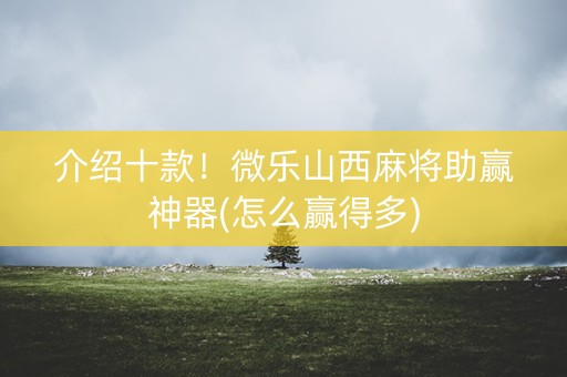 介绍十款！微乐山西麻将助赢神器(怎么赢得多)