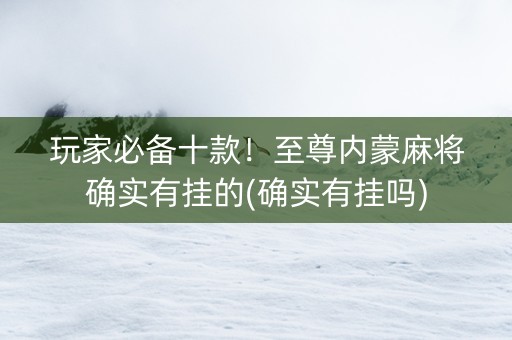玩家必备十款！至尊内蒙麻将确实有挂的(确实有挂吗)
