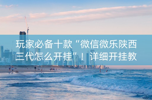 玩家必备十款“微信微乐陕西三代怎么开挂”！详细开挂教程（确实真的有挂)-知乎