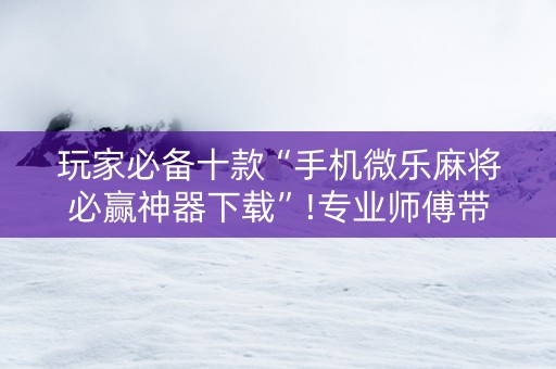 玩家必备十款“手机微乐麻将必赢神器下载”!专业师傅带你一起了解（详细教程）-知乎