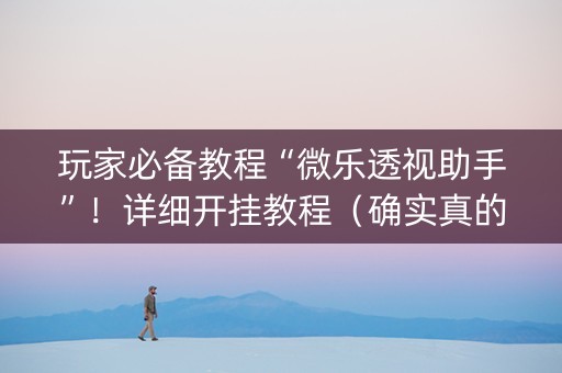 玩家必备教程“微乐透视助手”！详细开挂教程（确实真的有挂)-知乎