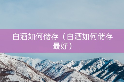 白酒如何储存（白酒如何储存最好）