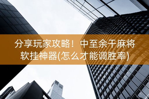 分享玩家攻略！中至余干麻将软挂神器(怎么才能调胜率)