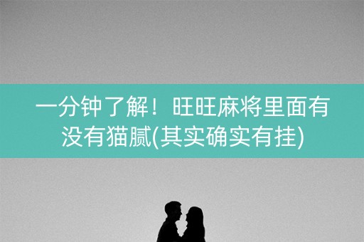 一分钟了解！旺旺麻将里面有没有猫腻(其实确实有挂)